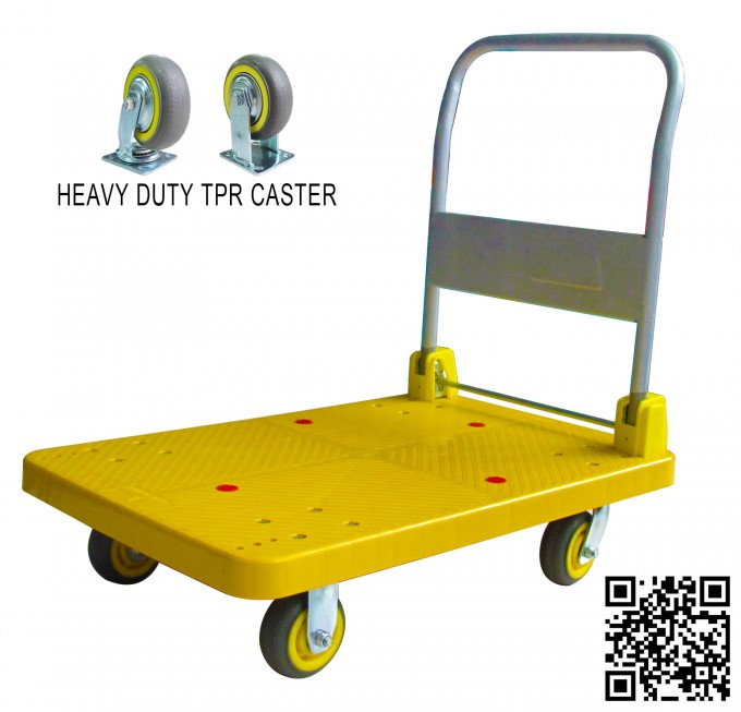400kg Heavy Duty Plastic Platform Foldable Hand Truck Image1