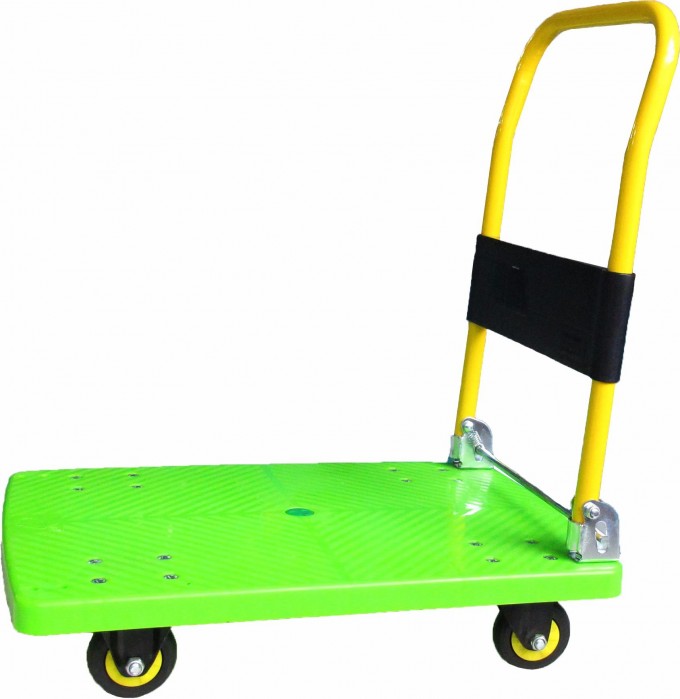 150 Kg Apple Green Plastic Platform Foldable Hand Truck Image1