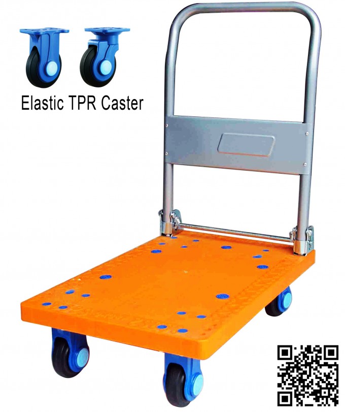 150/300kg Plastic Platform Hand Truck (Orange color) Image1
