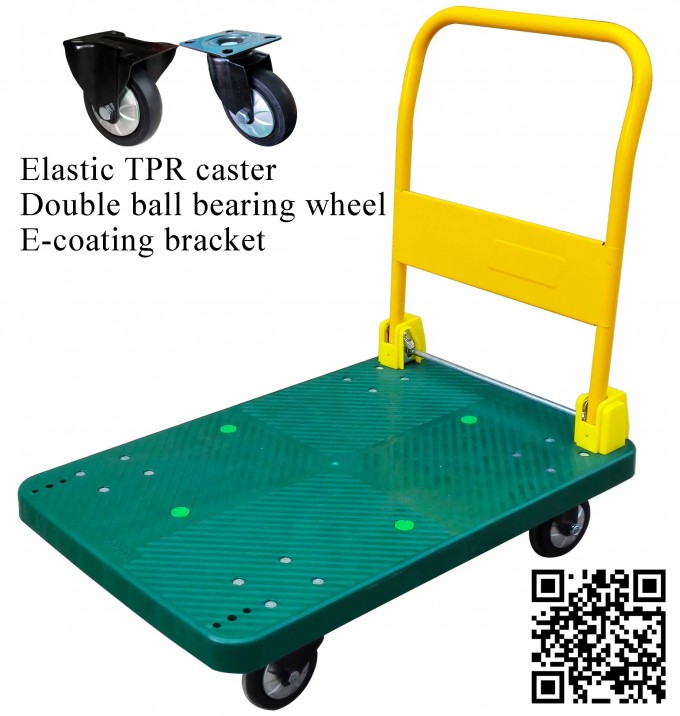 Dark Green Plastic Platform Hand Truck Image1
