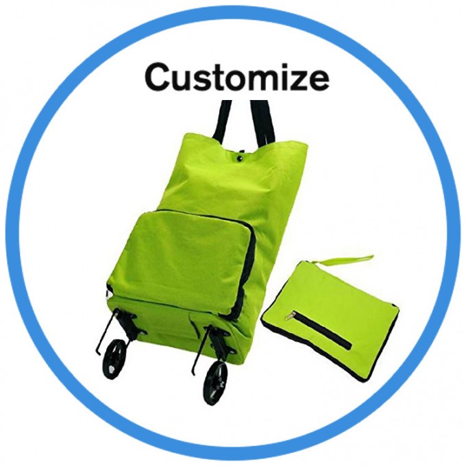 Custom Plastic Folding Shopping Trolley Cart Image1