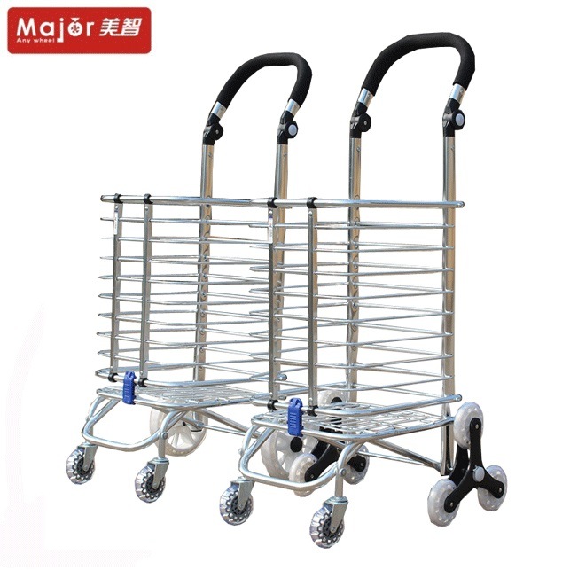 3 Wheel Climbing Stairs Folding Shopping Trolley Cart Image1