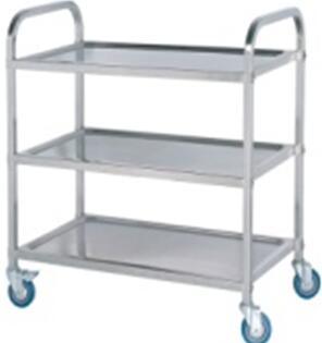 Stainless Steel Three/Two Layers Folding Industrial Dining Trolley Cart Image1