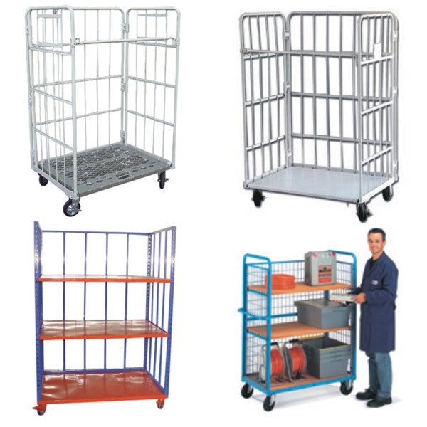 Logistics Folding Roll Wire Mesh Trolley Cart Image1