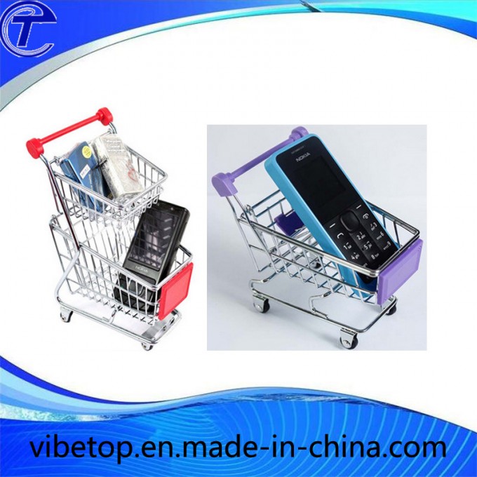 Desktop Storage Folding Mini Shopping Trolley Cart with Wheels Image1