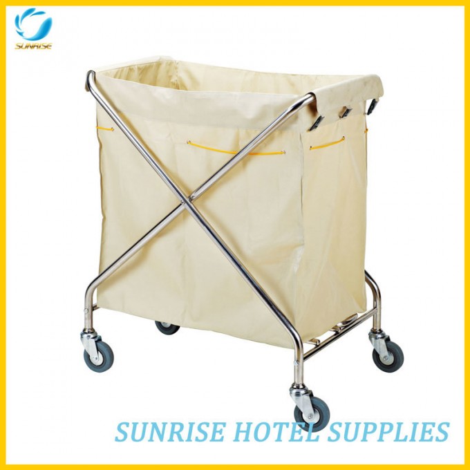 Hotel Stainless Steel Folding Linen Cart Image1