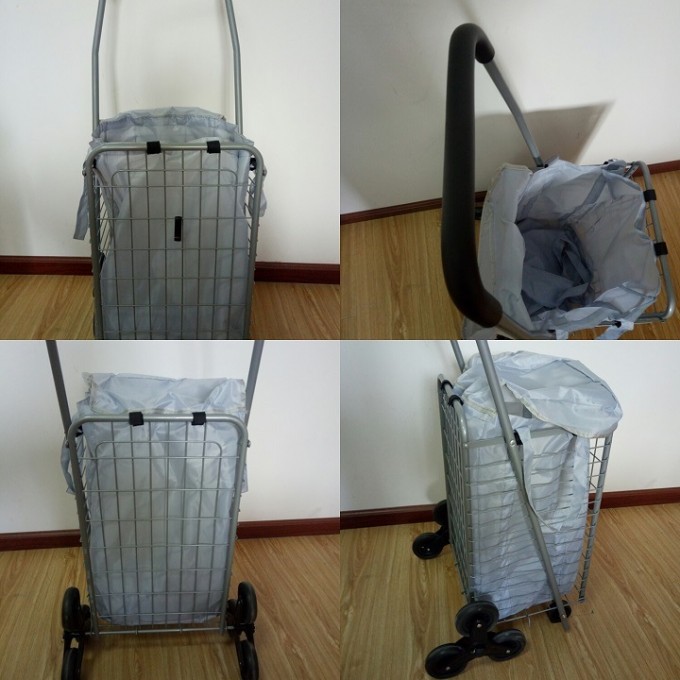 High Quality Folding Shopping Trolley Cart with Bag Image1