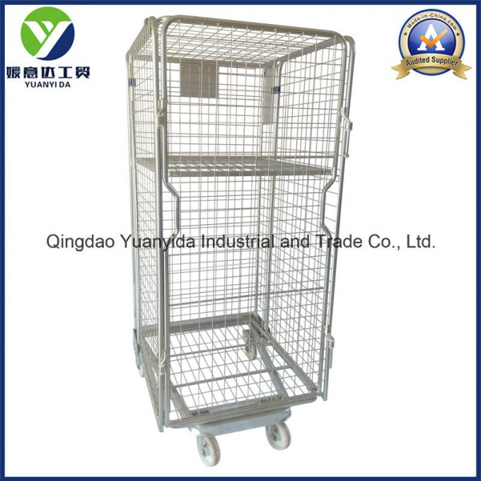 4-Sides Nestable and Foldable Laundry Roll Cart Image1