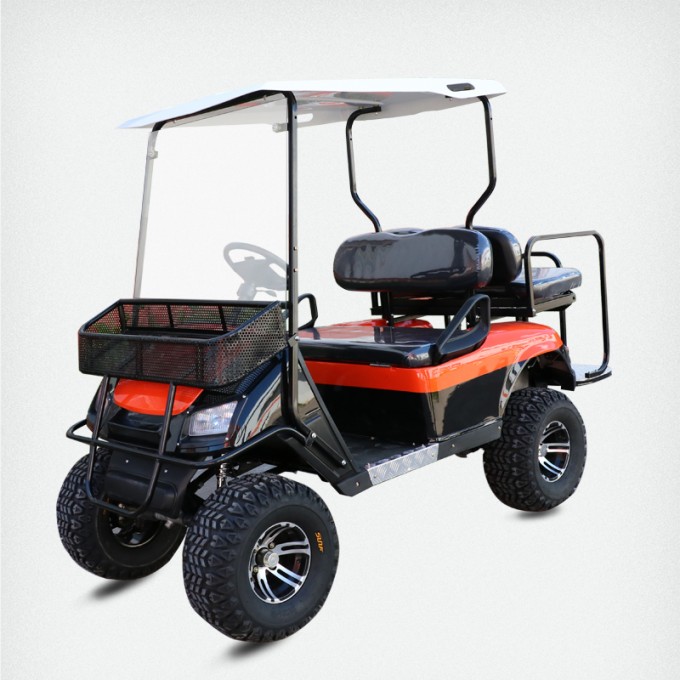 4 Passenger Ce Approved Electric Hunting Golf Cart Rear Back Folding Seats Image1