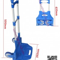 50kg Blue Multi Function Aluminium Foldable Luggage Cart