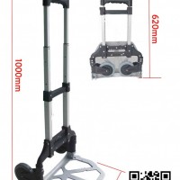 50kg Black Aluminum Alloy Foldable Trolley