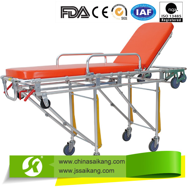 Stainless Steel Aluminum Alloy Folding Emergency Patient Medical Stretcher Trolley for Sale Image1