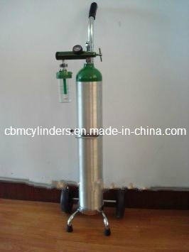 Chrome Plated Oxygen Cart for Aluminum Cylinders Image1