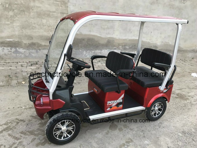 China Smart Design Cheap 4 Seats Electric Golf Car Cart with Alloy Roof/Wiper Image1
