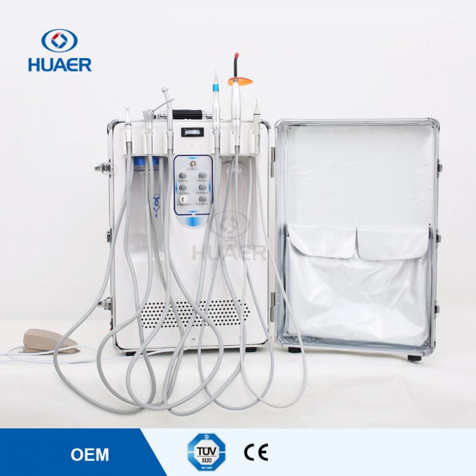 Ce and ISO Approved Portable Dental Cart with Air Compressor Image1