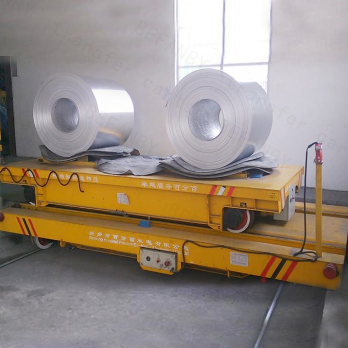 Aluminium Coil Motorized Flat Cart for Bay to Bay Transport Image1