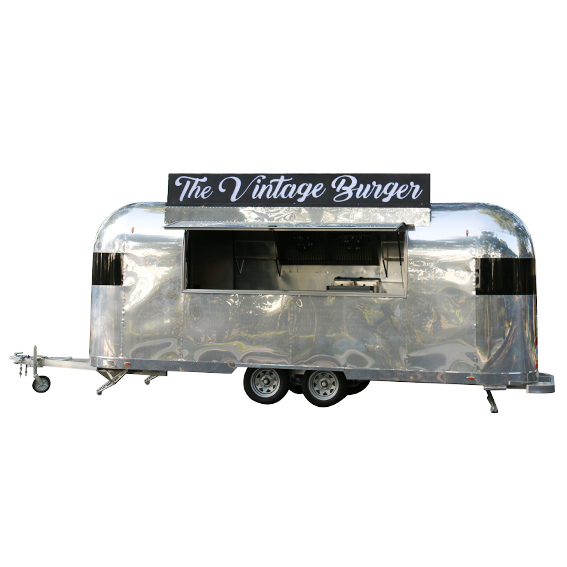 New Zealand Standard Smokeless BBQ Food Van Aluminum Hot Dog Cart Image1