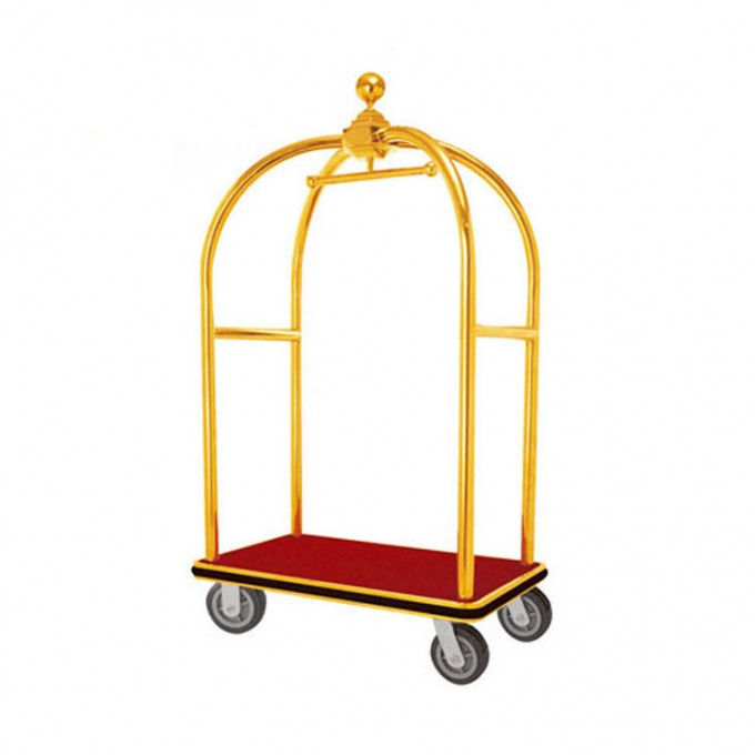 Stainless Steel Hotel Luggage Baggage Service Cart Image1