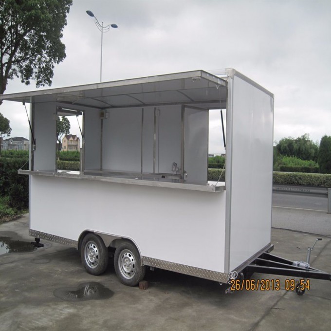 Snack Equipment Mobile Cart Food for Sale /Mobile Food Cart with Frozen Yogurt Machine/Stainless Ste Image1