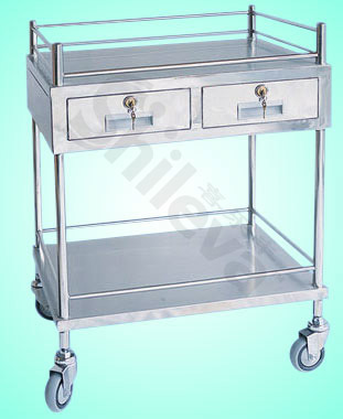 Stainless Steel Treatment Medical Trolley Use for Hospital with Drawers (Slv-C4006) Image1