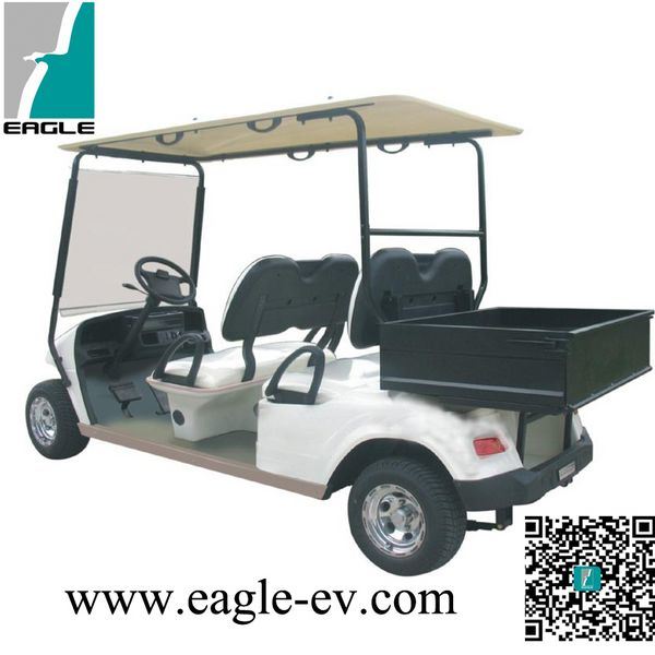 Four Seats Electric Golf Cart with Big Steel Cargo Box Image1