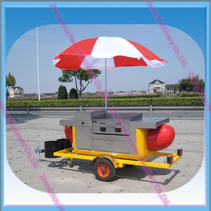 High Quality Stainless Steel Mobile Hot Dog Cart Image1