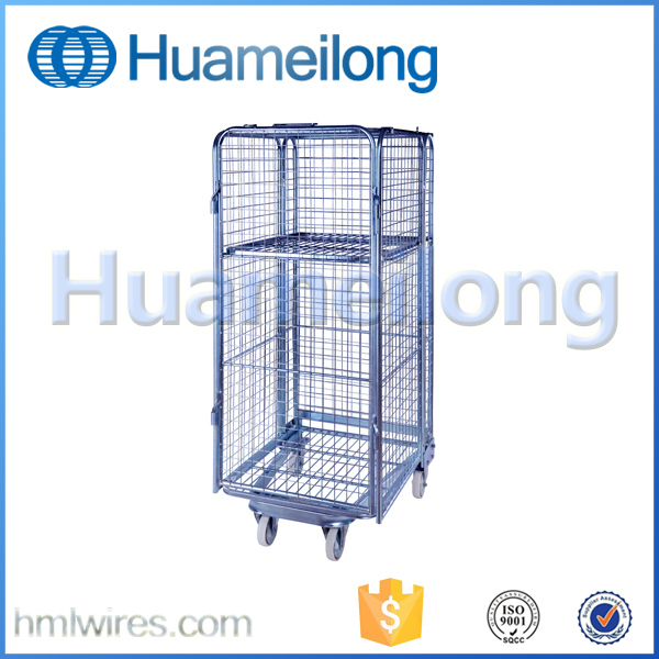 Nestable Mild Steel Laundry Storage Folding Trolley Cart Image1