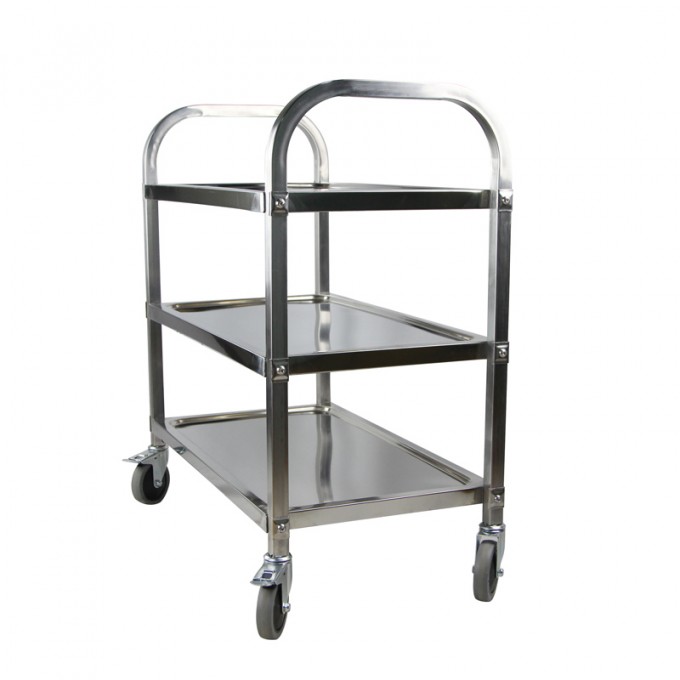Stainless Steel Dining Car Multifunctional Trolley Serving Stock Cart Image1