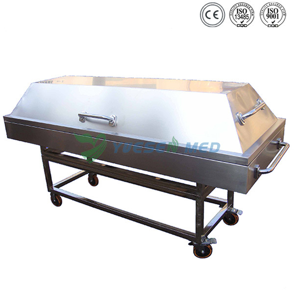 Ystsc-2D Hospital Mortuary Equipment Stainless Steel Funeral Stretcher Corpse Cart Image1
