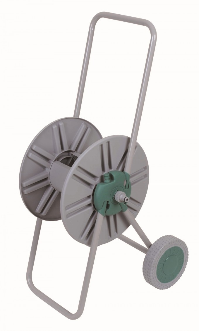 High Quality Two Wheels Tubular Steel Frame Garden Water Hose Reel Cart Image1