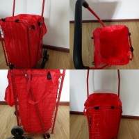 Xjyd12 Folding Shopping Cart with 4 Wheels and PA Bag, Steel Tube with Paint Coating