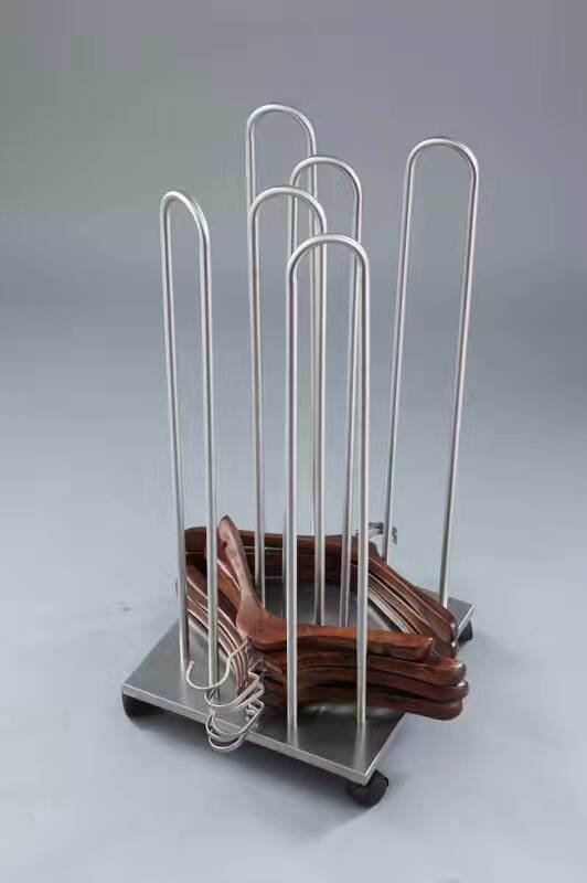 Movable Stainless Steel Collecting / Storage Cart for Clothing Hangers Image1
