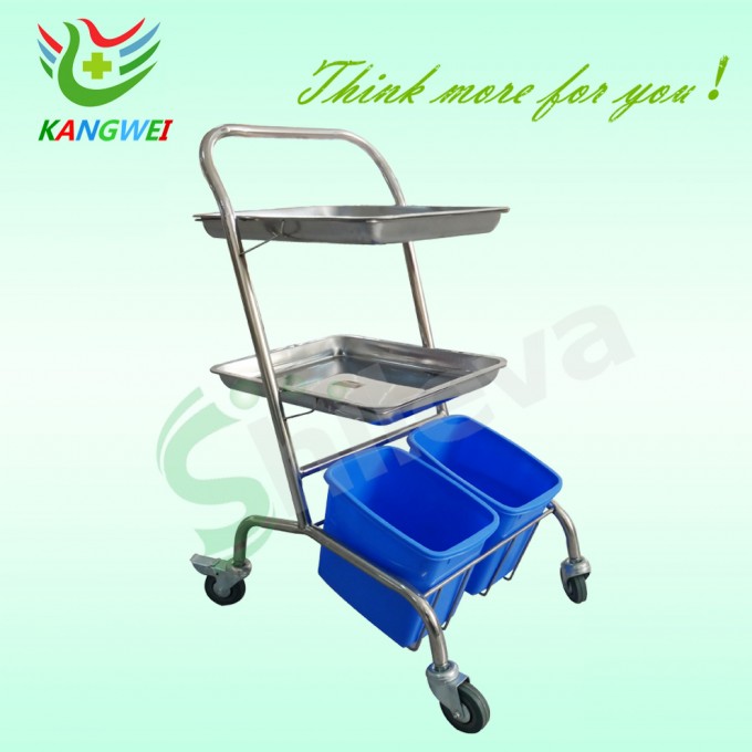 Stainless Steel Treatment Trolley with 3 Layers and Wheels Slv-C4007 Image1