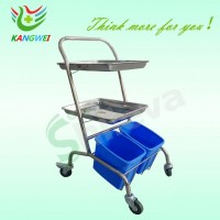 Stainless Steel Treatment Trolley with 3 Layers and Wheels Slv-C4007