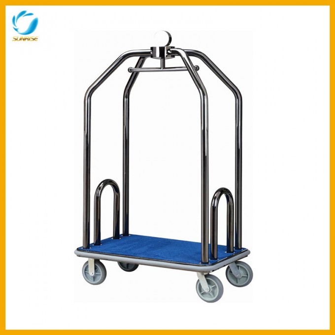 New Arrival Birdcage Stainless Steel Luggage Cart for Hotel Lobby Image1