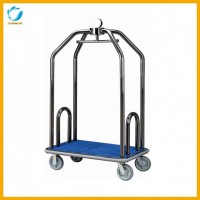 New Arrival Birdcage Stainless Steel Luggage Cart for Hotel Lobby