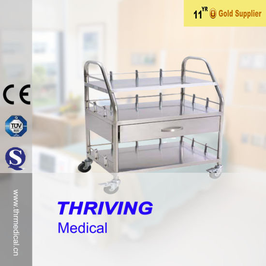 Thr-B023 Medical Stainless Steel Trolley Image1