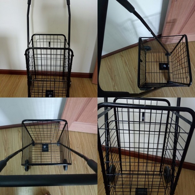 Xjyd11 Folding Shopping Cart with 4 Wheels, Steel Tube with Paint Coating: Image1