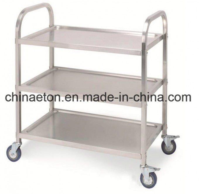 Stainless Steel Classic White Dining Serving Trolley Cart ETL013 Image1