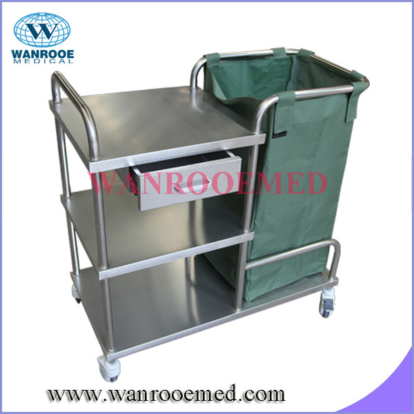 Bss020 Stainless Steel Dirty Linen Trolley with Dust Bag Image1