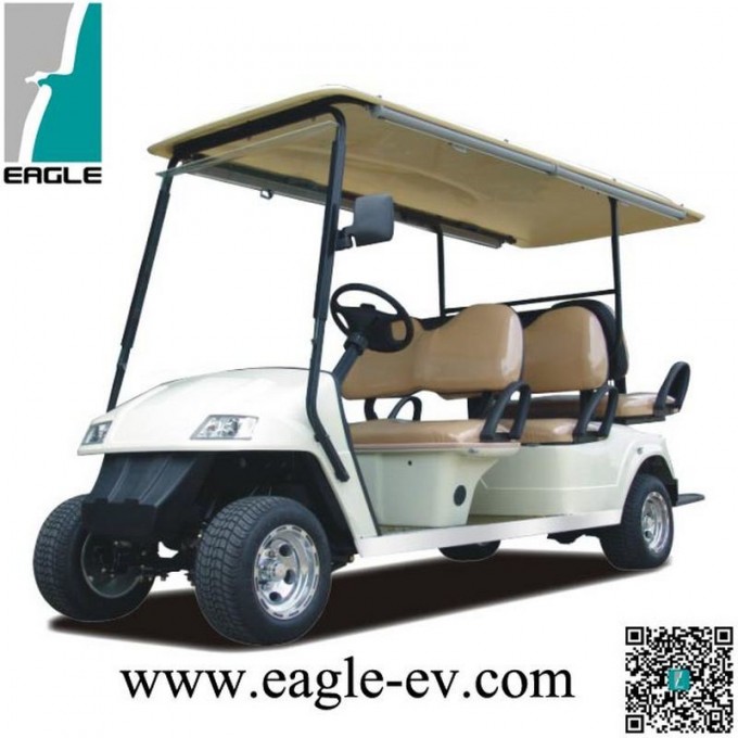Utility Golf Cart, 6 Seater with Flip Flop Seat, Fiberglass Roof, Plastic Body, Steel Frame, Rhd Image1