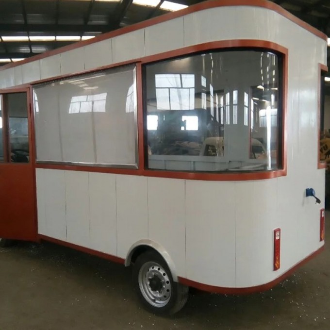 Steel Frame Fiberglass Mold Made Mobile Food Cart Image1