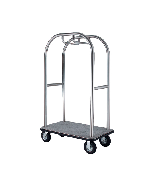 Sand Grain Steel Luggage Trolley for Hotel Lobby Image1
