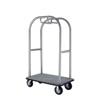 Sand Grain Steel Luggage Trolley for Hotel Lobby