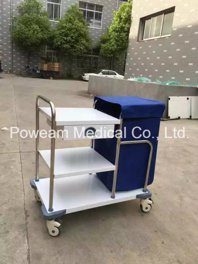 Hospital Stainless Steel Medical Waste Trolleys Cleaning Trolley Image1