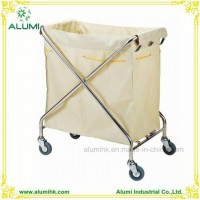 Hotel Stainless Steel Housekeeping Laundry Maid Linen Trolley