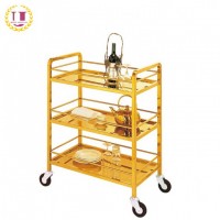 3 Decks Stainless Steel Tea Serving Cart for Restaurant
