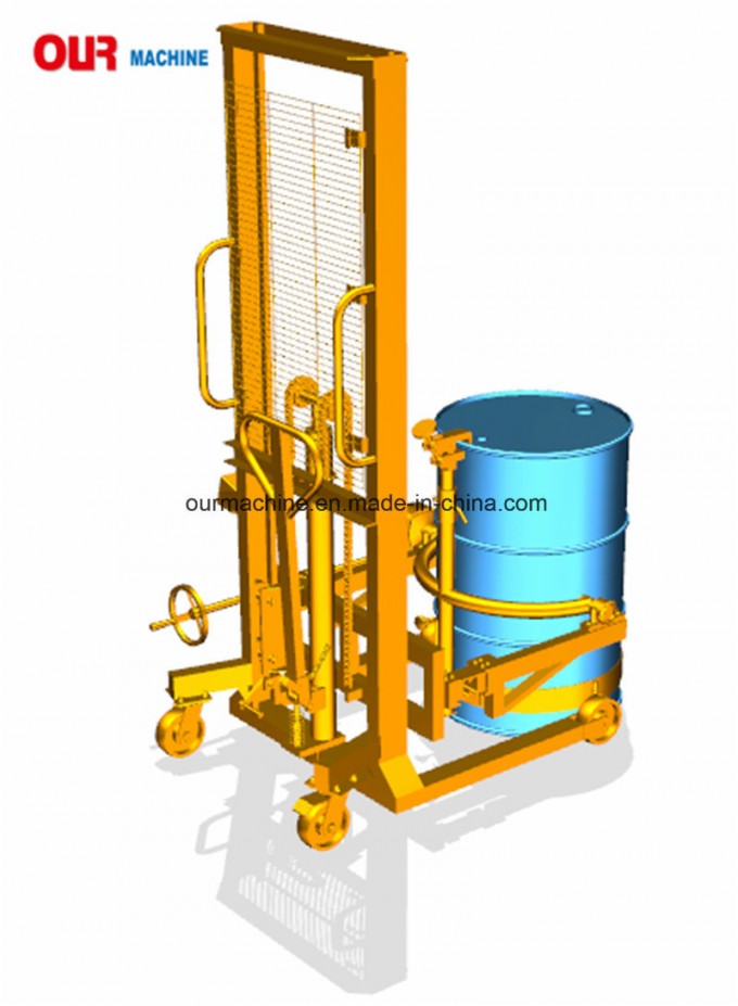 Manual Hydraulic Lifting and Tilting Oil Drum Trolley Pallet Truck with Weight Scale Da450-1 Image1