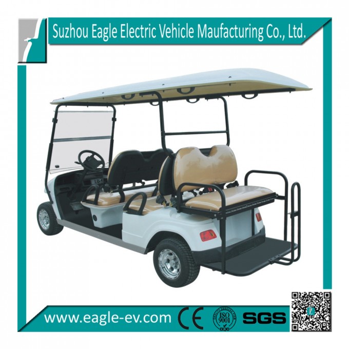 6 Seater Electric Golf Cart, with Flip Seat, 48V 5.3kw, Foldable Windshield, Rear Drum Brake, Speedo Image1