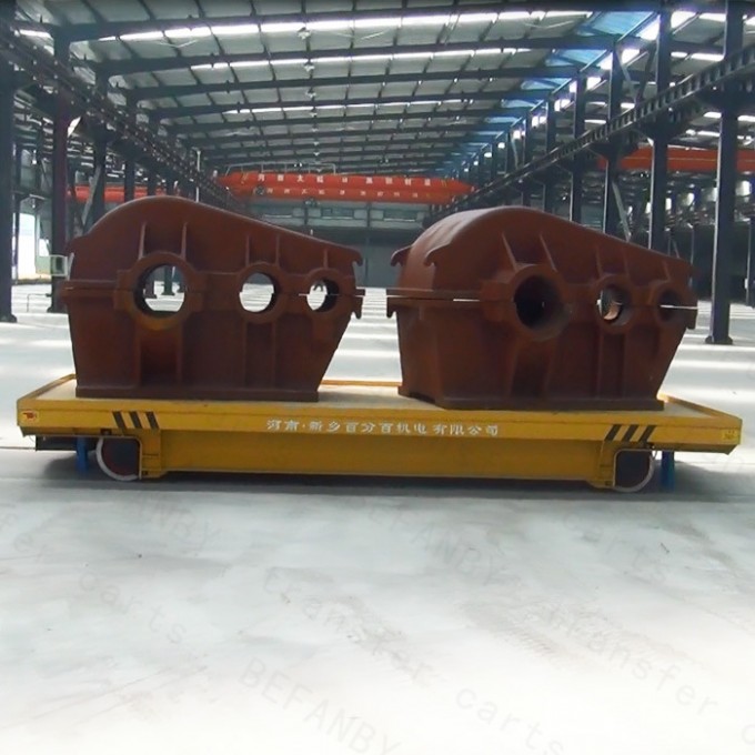 Motorized Industry Use Transfer Cart for Metal Industry on Rails Image1
